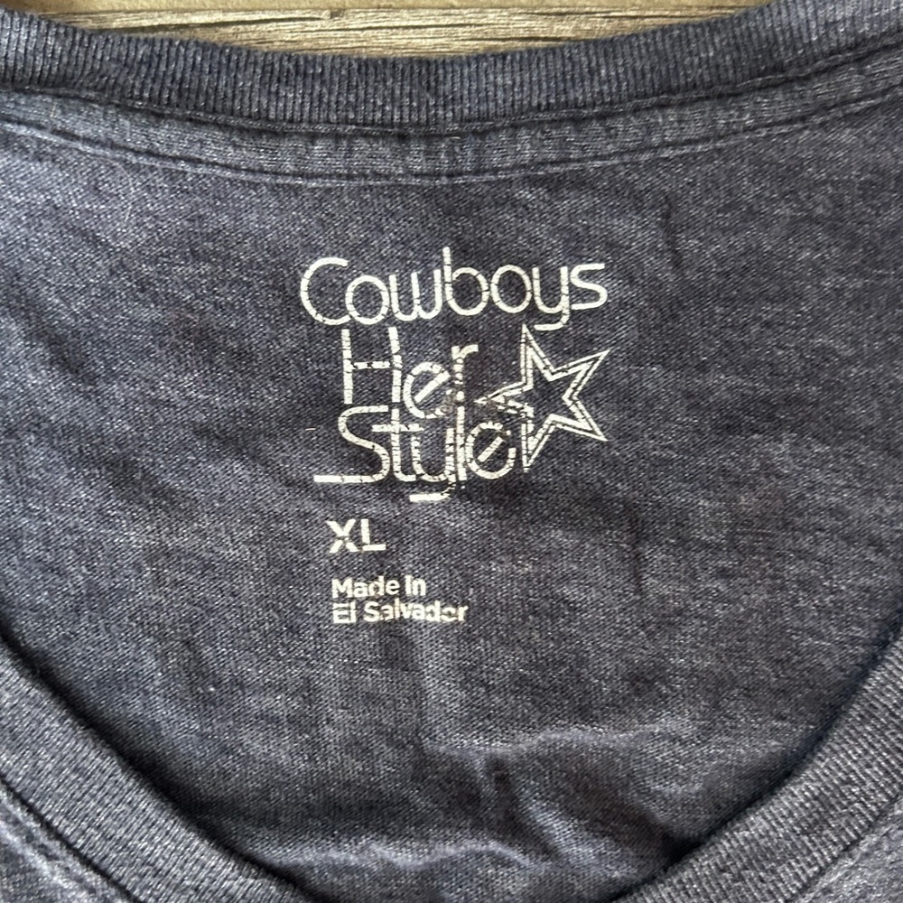Cowboys Her Style V Neck T Shirt Romo 9 Womens XL Navy Blue NFL Football - Picture 4 of 5
